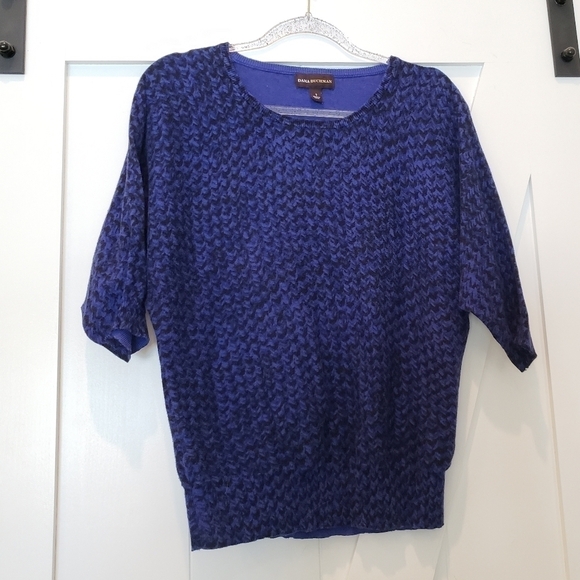 DANA Buchman Short Sleeve Crew Neck Sweater in Royal Blue, size S - Picture 1 of 5
